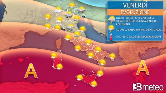 Meteo Italia venerdì