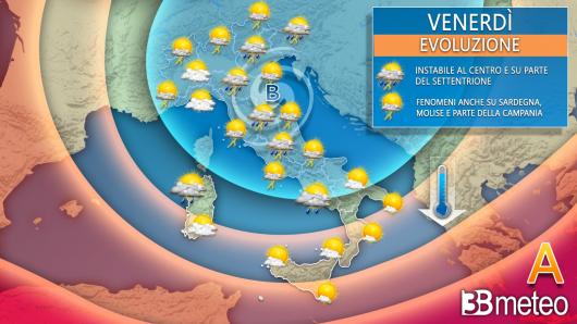 Meteo Italia venerdì