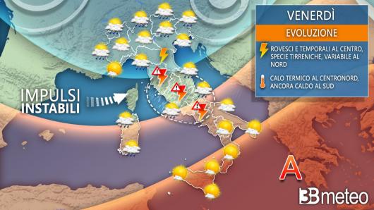 Meteo Italia venerdì