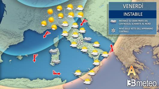 Meteo Italia venerdì