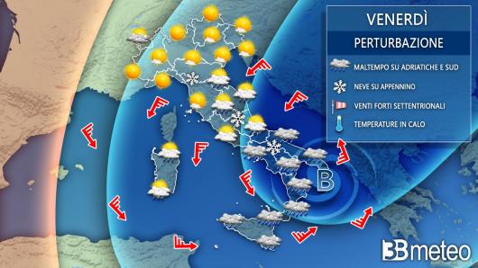 Meteo Italia venerdì