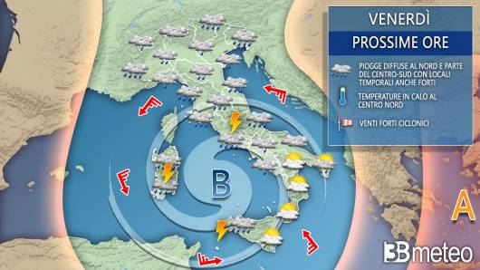 Meteo Italia venerdì