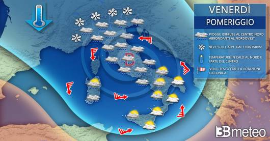 Meteo Italia venerdì