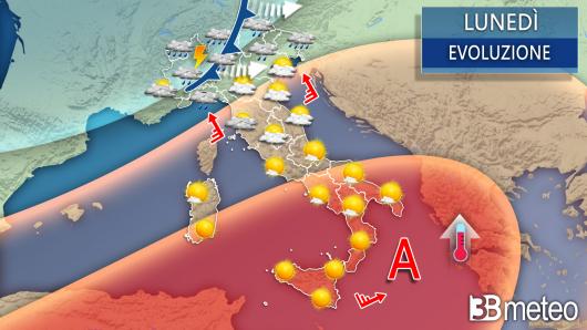 Meteo lunedì 24 ottobre