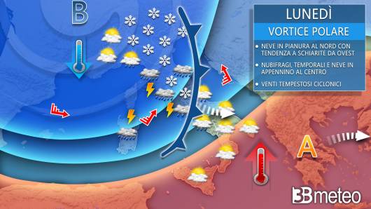 Meteo lunedì 28 dicembre