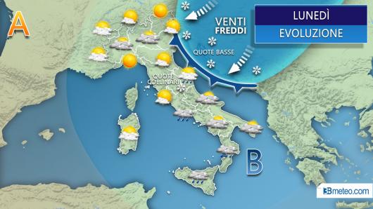 Meteo lunedì