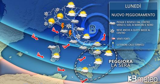 Meteo lunedì
