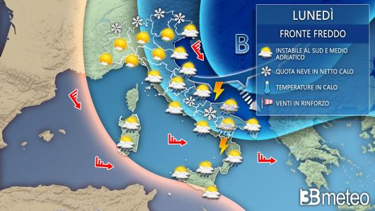 Meteo lunedì