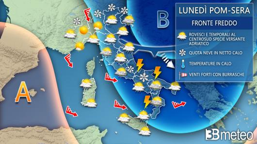 Meteo lunedì