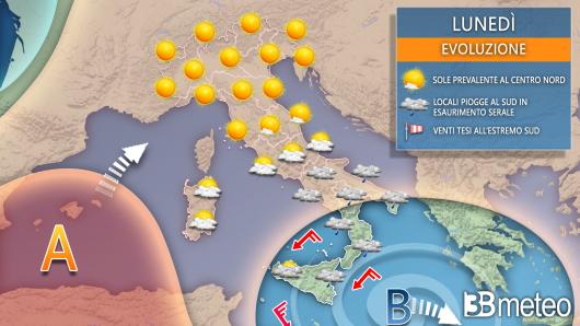 Meteo lunedì