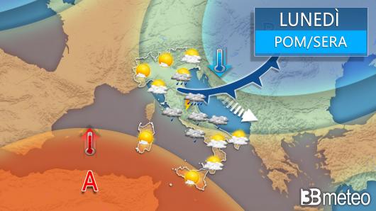 Meteo lunedì 