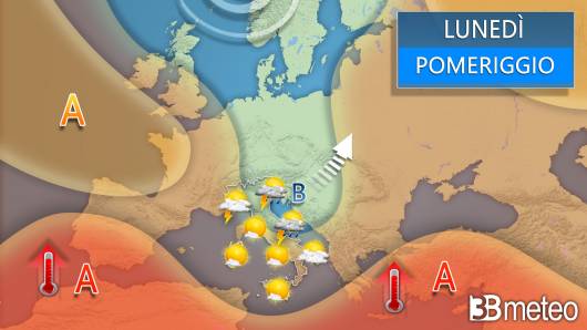 Meteo lunedì