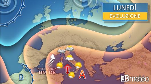 Meteo lunedì