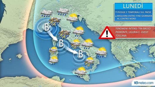 Meteo lunedì