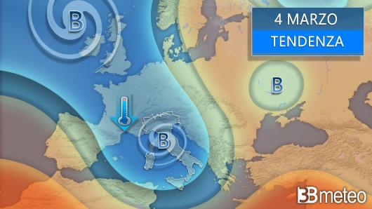 Meteo lunedì 4 marzo