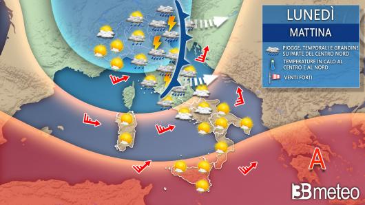 Meteo lunedì mattina