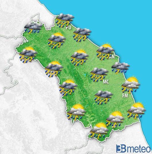Meteo Marche arriva il maltempo attenzione a forti fenomeni con grandine