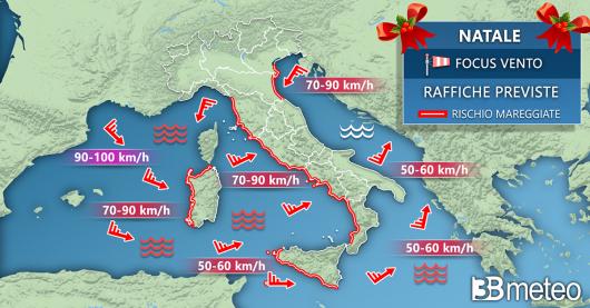 Meteo mari e venti previsti per Natale