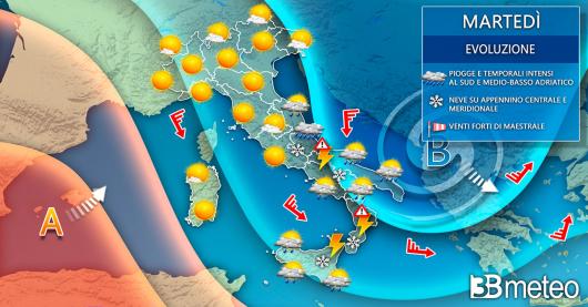Meteo martedì 10 gennaio