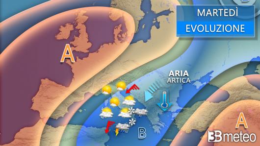 Meteo martedì 14 gennaio