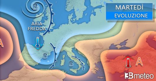 Meteo martedì 2 dicembre