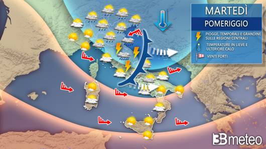 Meteo martedì 25 aprile (ore centrali della giornata)