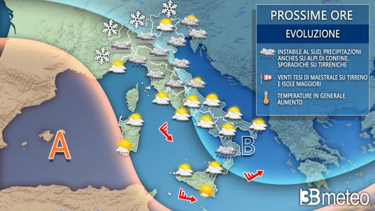 Meteo martedì 28 dicembre prossime ore