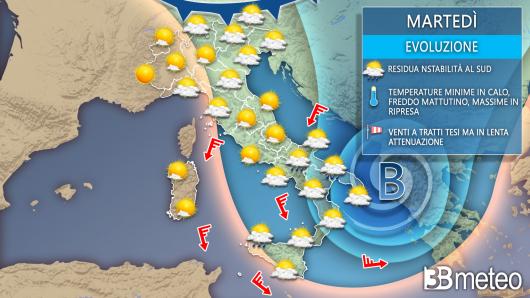 Meteo martedì