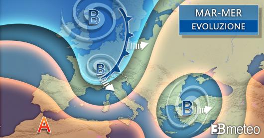 Meteo martedì e mercoledì