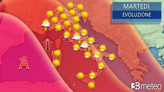 Meteo martedì pomeriggio
