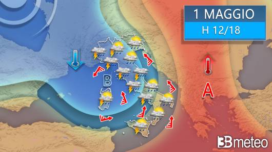 Meteo mercoledì 1 maggio