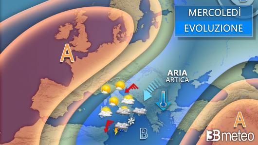 Meteo mercoledì 15 gennaio