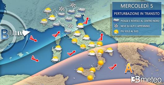 Meteo Mercoledì 5 gennaio