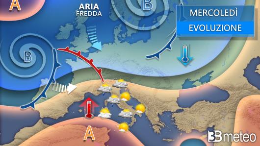 Meteo mercoledì 8 gennaio
