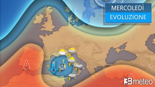 Meteo mercoledì 8 maggio
