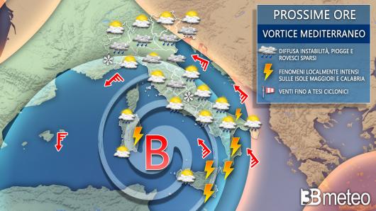Meteo mercoledì prossime ore