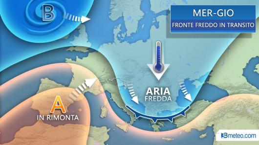 Meteo mercoledì/giovedì