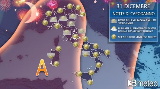 Meteo notte di Capodanno