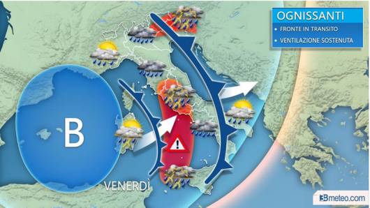 meteo ognissanti col maltempo