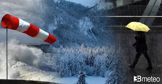 Meteo - Pioggia e neve in arrivo su parte d'Italia