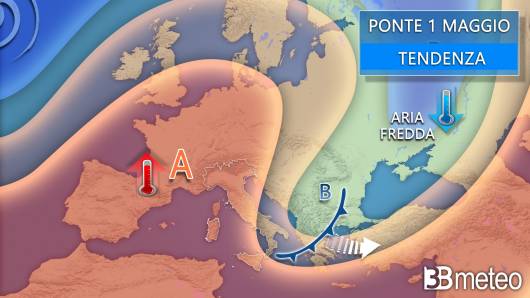 Meteo ponte del 1 maggio, tendenza