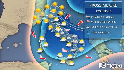 Meteo prossime ore Italia