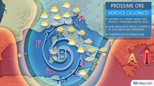 Meteo prossime ore martedì
