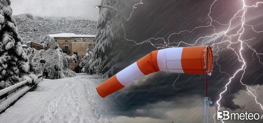 Meteo, prossime ore temporali, venti forti e quota neve in calo in montagna