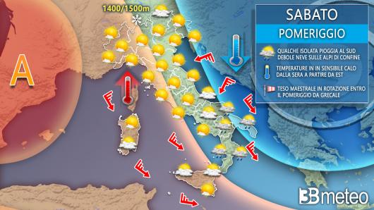 Meteo sabato 4 febbraio (pomeriggio)