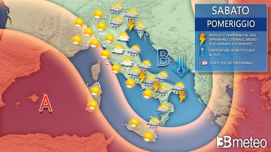 Meteo sabato, ore centrali