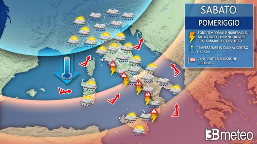 Meteo sabato ore pomeridiane