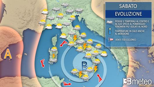 Meteo sabato prossime ore