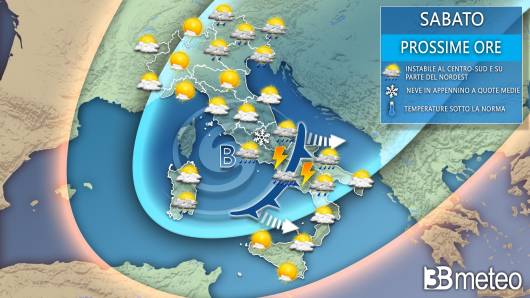 Meteo sabato prossime ore