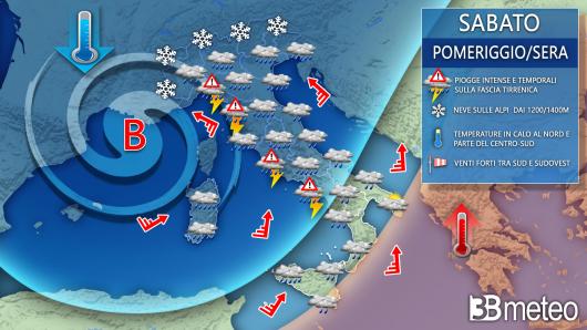 Meteo sabato prossime ore (pomeriggio/sera)
